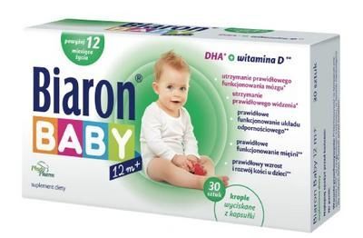 Biaron Baby 12M+ DHA + witamina D3 30kaps.twistoff