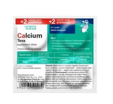 Calcium TEVA 14 tabletek musujących, wapno