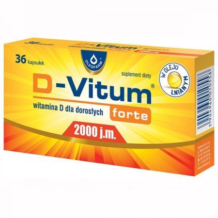 D-Vitum Forte 2000 j.m. dla dorosłych, 36 kapsułek