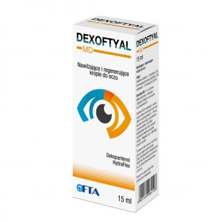 Dexoftyal MD, nawilżające i regenerujące krople do oczu, 15ml