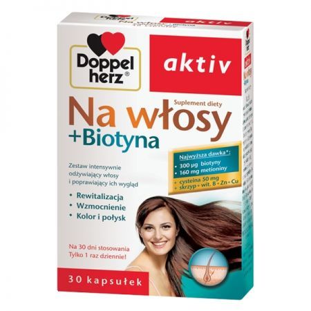 Doppelherz Aktiv Na włosy + Biotyna 30 kapsułek