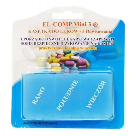 EL-COMP Kasetka do dawkowania leków, dzienna 3 pory dnia, 1 sztuka
