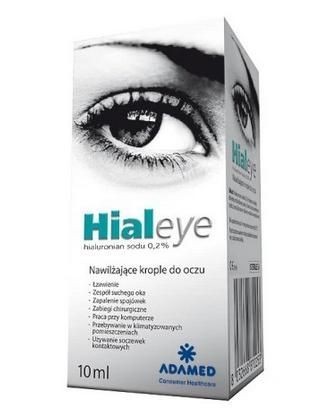 Hialeye 0,2%, nawilżające krople do oczu z hialuronianem sodu, 10ml