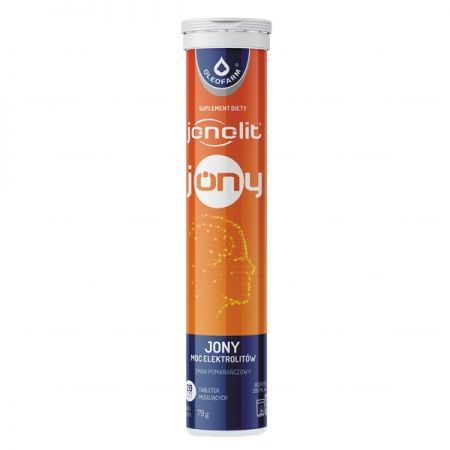 Jonolit Jony, Elektrolity, smak pomarańczowy, 20 tabletek musujących