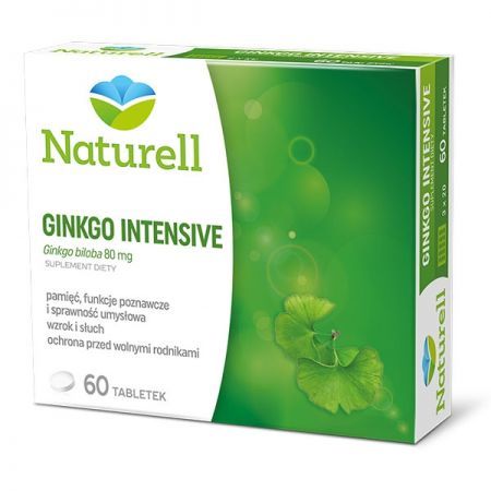 NATURELL Ginkgo Intensive miłorząb 80mg 60 tabletek