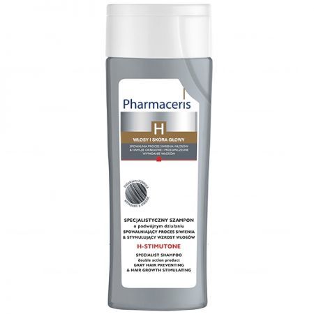 PHARMACERIS H STIMUTONE szampon spowalniający proces siwienia i stymulujący wzrost włosów, 250ml