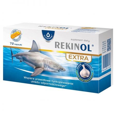 Rekinol extra olej z rekina + czosnek 72 kaps.