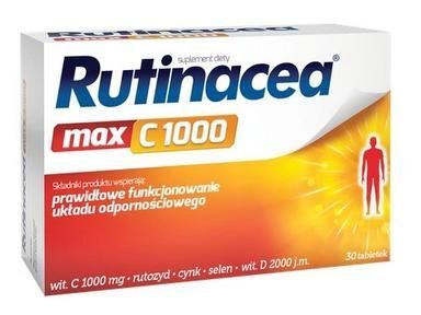 Rutinacea MAX C1000, rutozyd +cynk + selen + wit.D, 30 tabletek