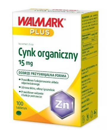 WALMARK Cynk organiczny 15 mg 100 tabletek