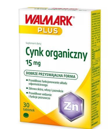 WALMARK Cynk organiczny 15 mg 30 tabletek